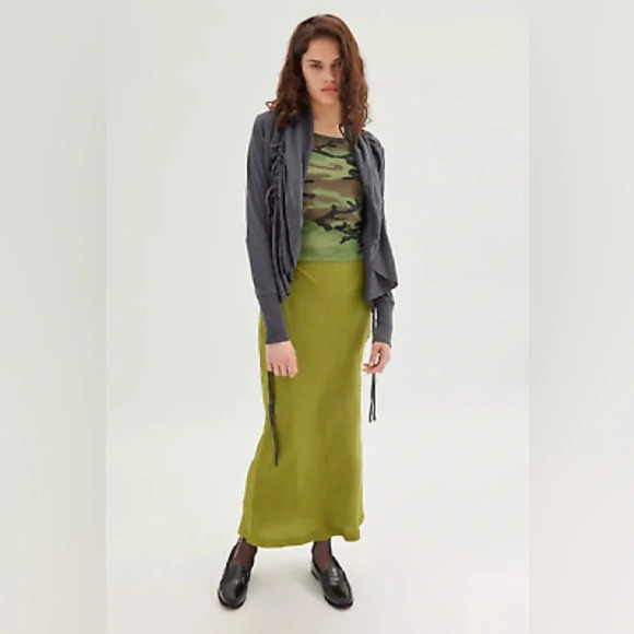UO Zander Cinched Open-Front Cardigan, Grey, Size Small, New with Tags - Picture 1 of 4